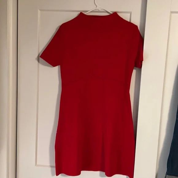 open lace back dress Feeling The Love Red Embellished Sweater Dress, X-Large - The Mint Julep Boutique